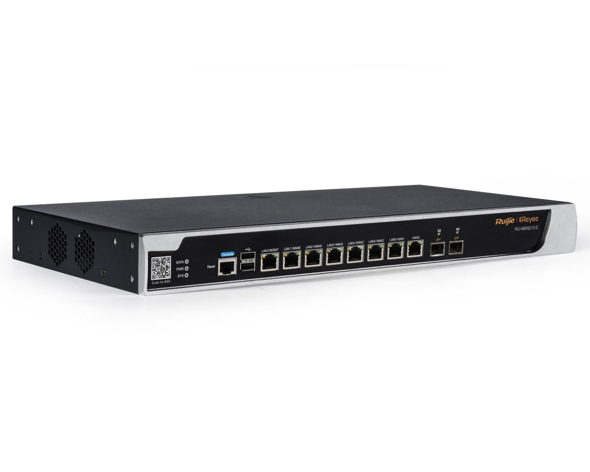Modem Router Ruijie cân bằng tải RG-NBR6210-E (1.7Gbps, 2 SFP, 1000 user)