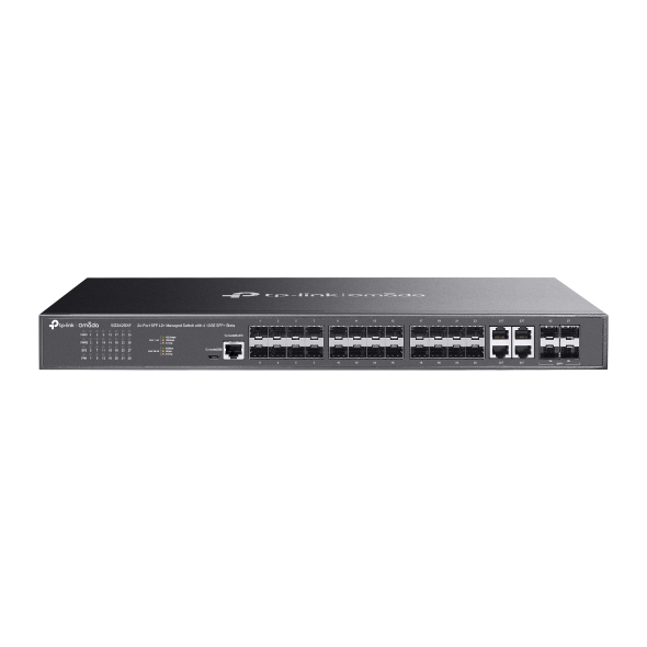 Switch chia mạng TP-LINK OMADA SG3428XF  24-Port SFP L2+ Managed Switch with 4 10GE SFP + Slots