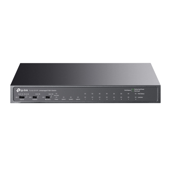 Switch PoE TP-Link TL-SL1311P (8 PoE, 2 uplink Gigabit, 1 SFP, 65W)