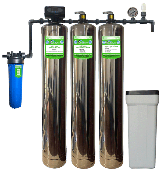 Hệ thống lọc tổng sinh hoạt 3 cột inox NSX-MAI3-1