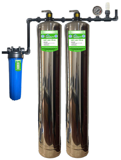 Hệ thống lọc tổng sinh hoạt 2 cột inox NSX-MI2-1