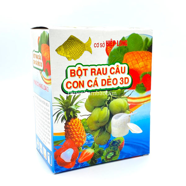 Bột rau câu con cá dẻo 3D hộp 12 gói