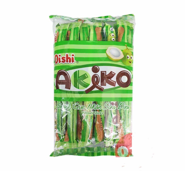 Akiko Snack Que Nhân Sữa Dừa 7g
