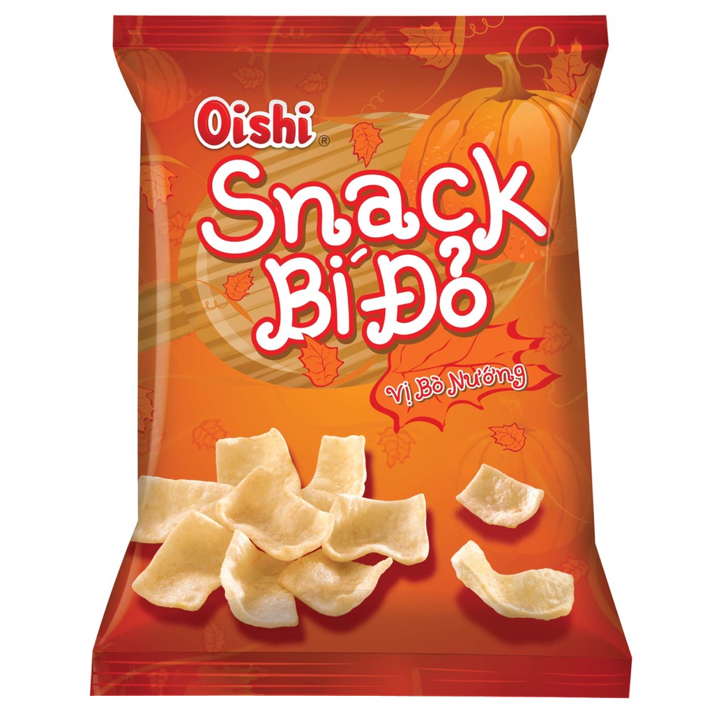 Oishi Snack bí đỏ vị bò nướng 68g
