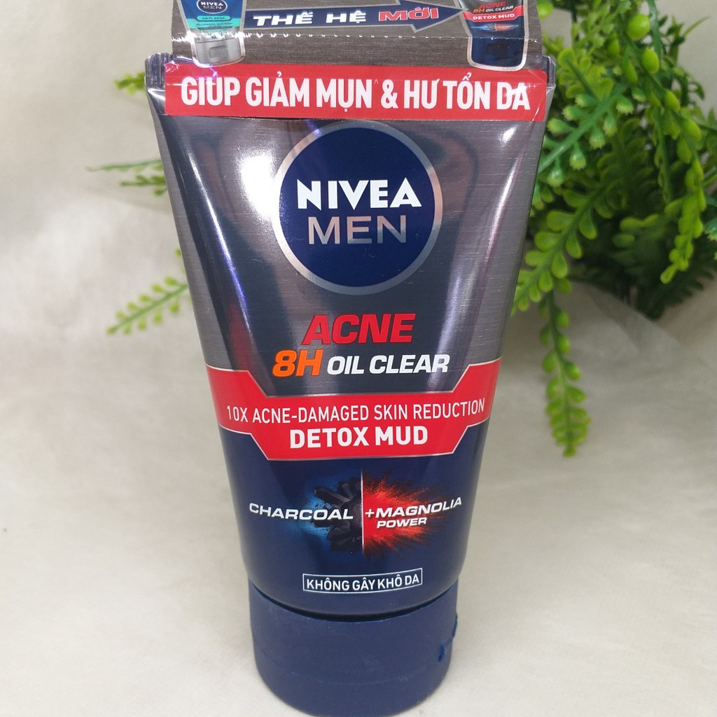 Sữa rửa mặt Nivea Men acne 8H oil clear bùn khoáng 100g