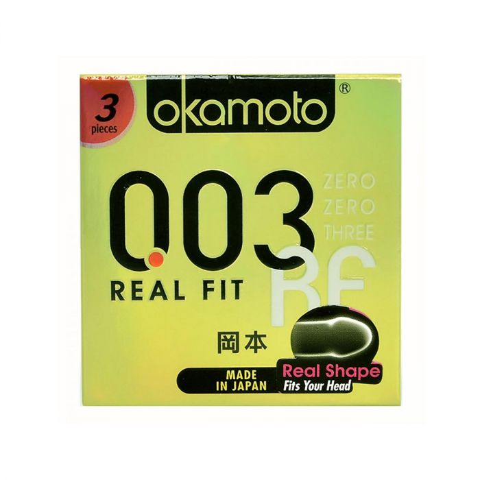 Bao cao su Okamoto Real Fit - Bóng láng siêu mỏng - 0.03 - 3s
