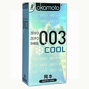 Bao cao su Okamoto Cool - Bóng láng siêu mỏng - 0.03 - 8s