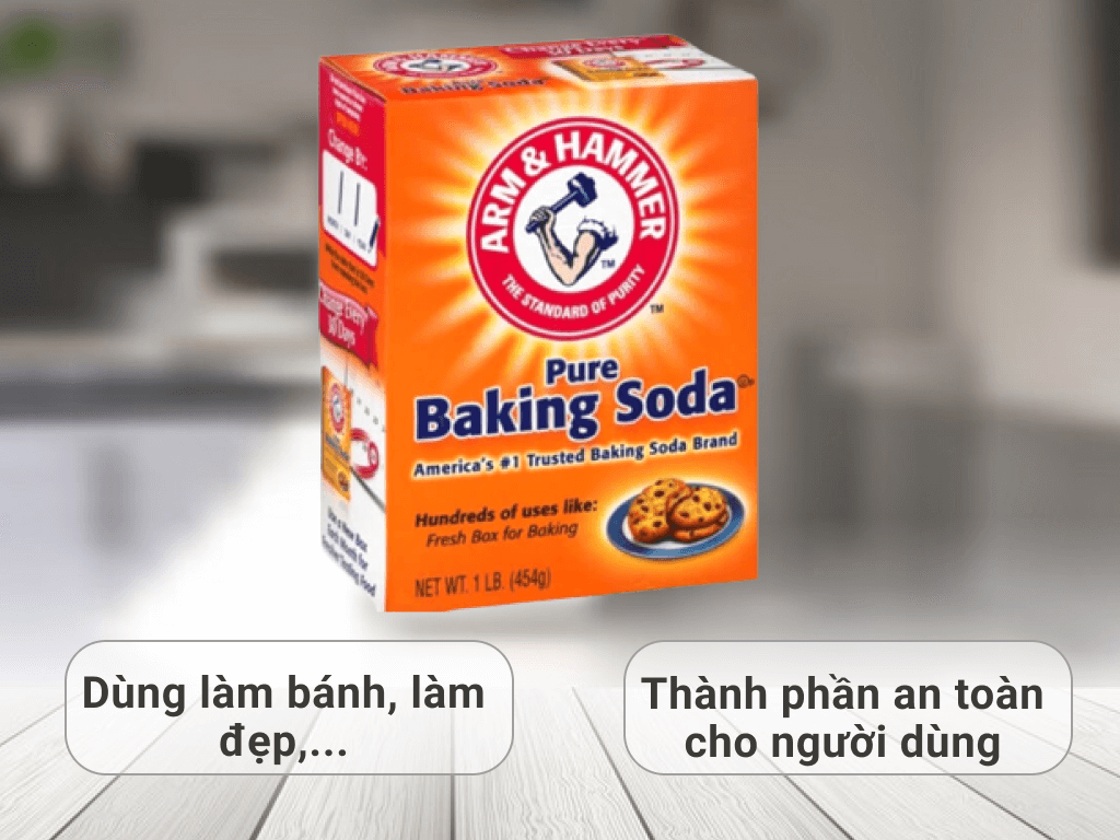 BAKING SODA ARM & HAMMER HỘP 454G DÙNG TRONG THỰC PHẨM VÀ LÀM BÁNH