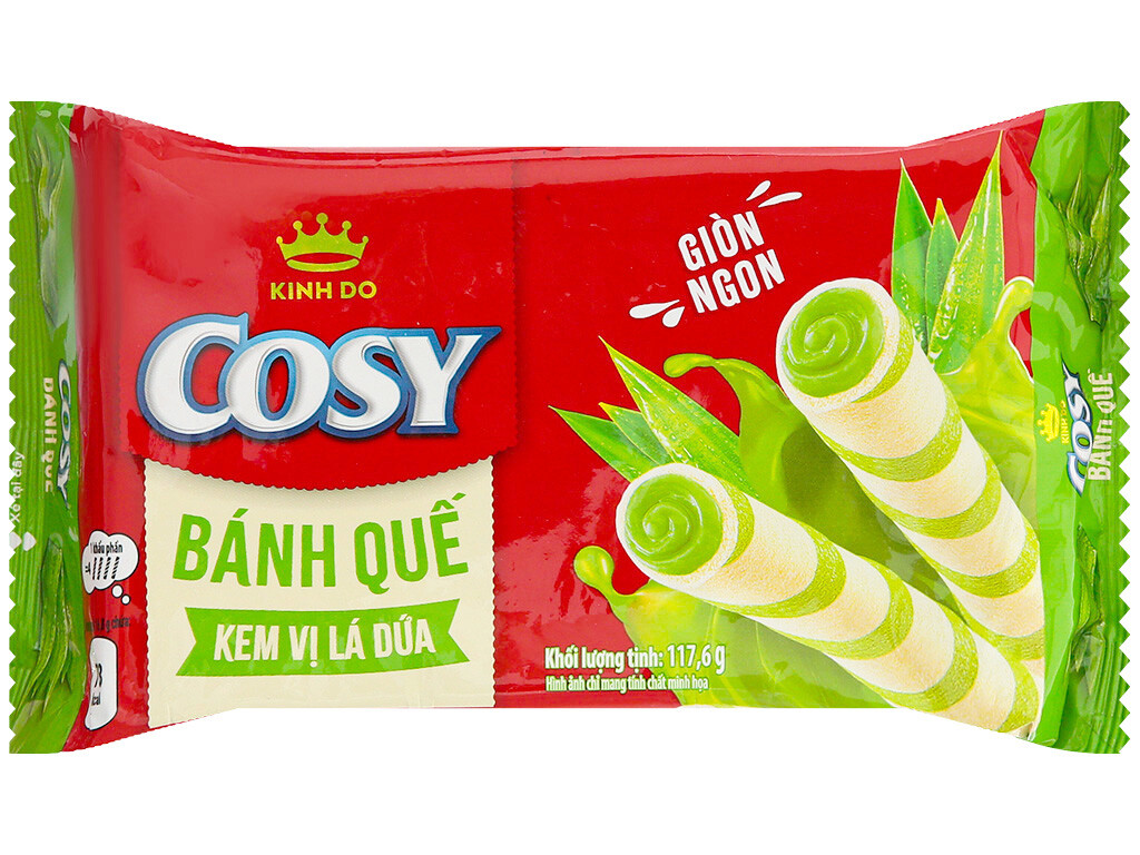 Bánh quế Cosy kem vị lá dứa 117.6g