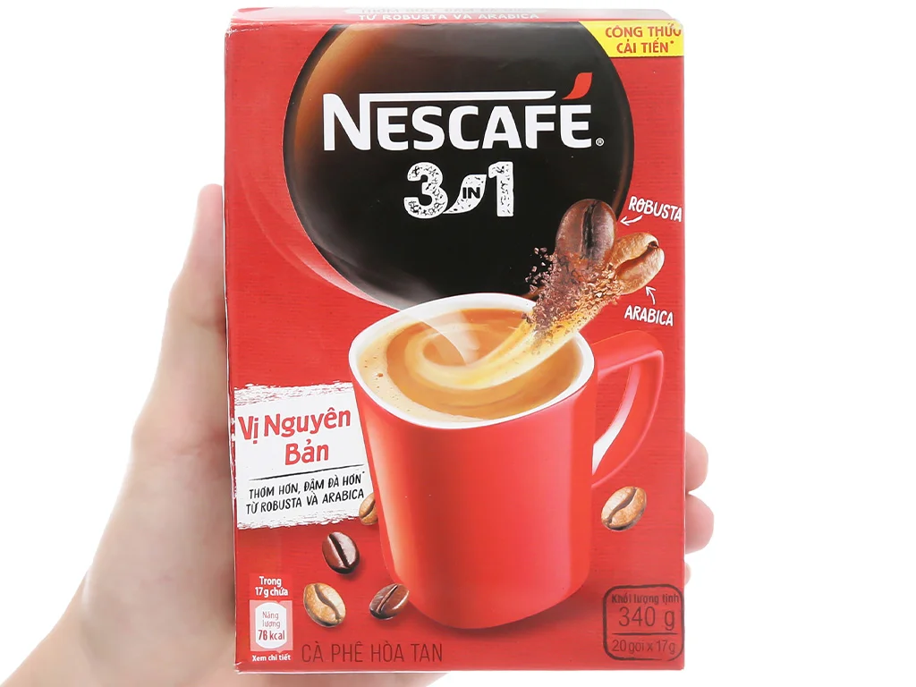 Cà phê sữa hoà tan 3 trong 1 Nescafé vị rang đậm 340g (20 gói x 17g)