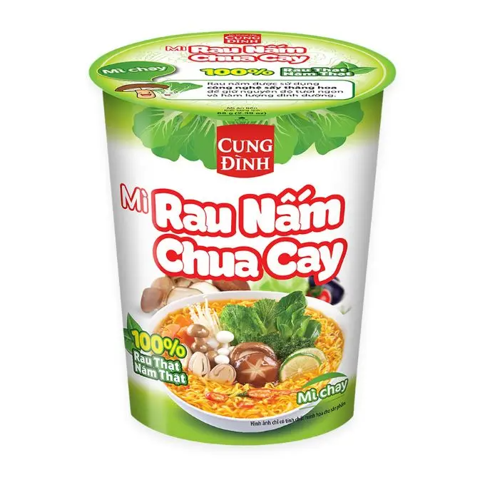 Mì ly Cung Đình rau nấm chua cay 69g