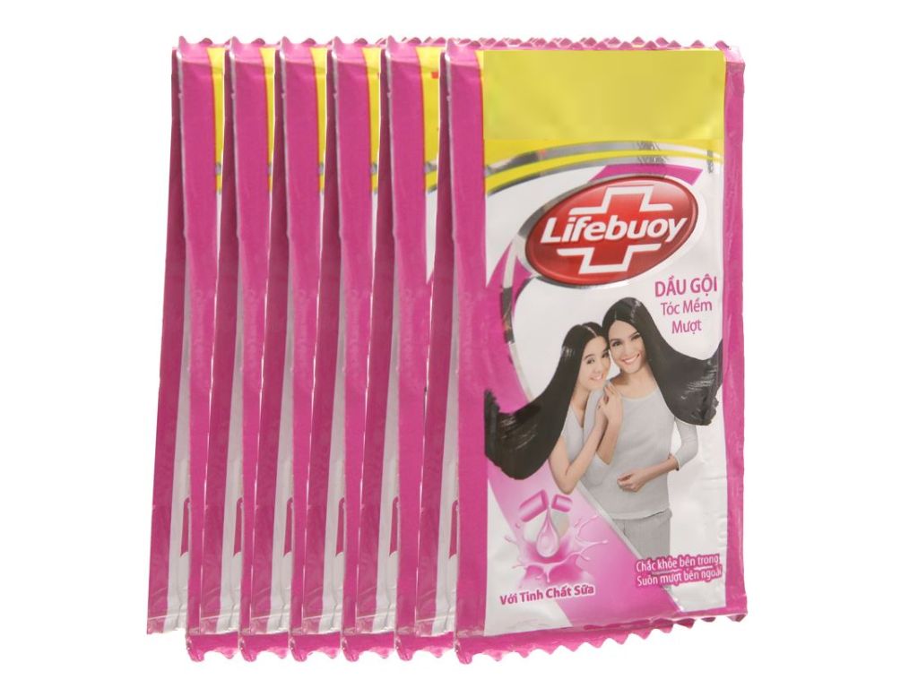 Dầu gội Lifebuoy mềm mượt kháng khuẩn 6g/12gói/dây