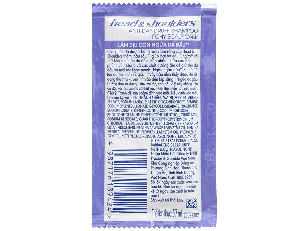 Dầu gội Head & Shoulders Da Đầu Ngứa dây 10 gói