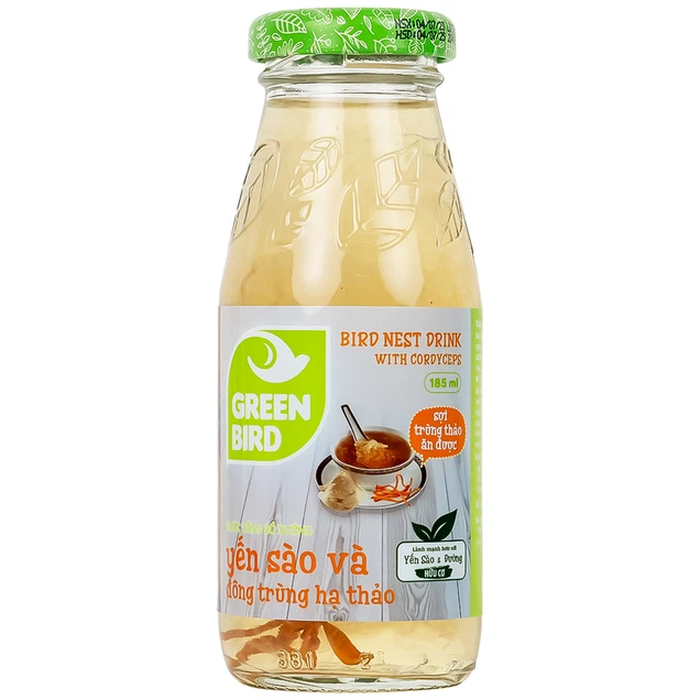 Yến sào và đông trùng hạ thảo Green Bird 185ml