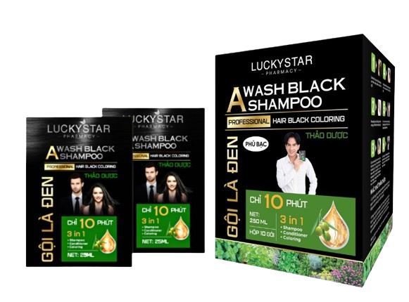 Gội là đen thảo dược 3 in 1 250ml (hộp 10 gói)