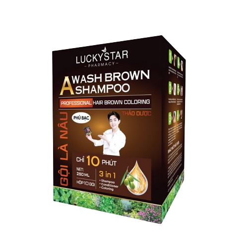 Gội là nâu thảo dược 3 in 1 250ml (hộp 10 gói)