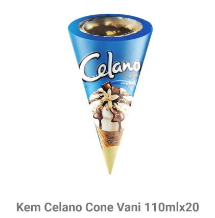 Kem ốc quế Celano Vani 110ml
