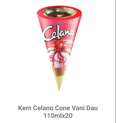 Kem ốc quế Celano Vani Dâu 110ml