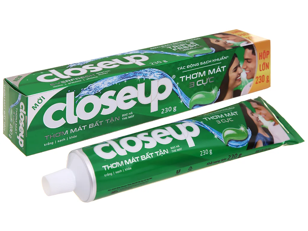 Kem đánh răng Closeup bạc hà thơm mát bất tận 230g