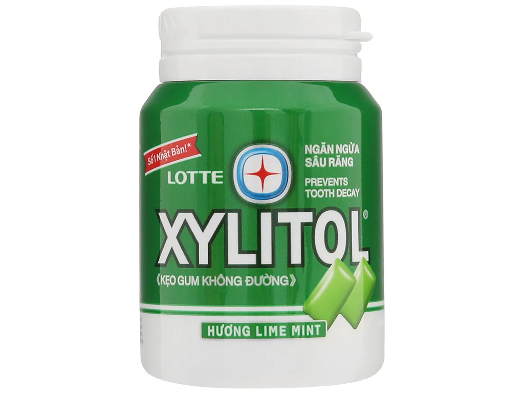 Kẹo singgum không đường Lotte Xylytol hương lime mint 55.1g