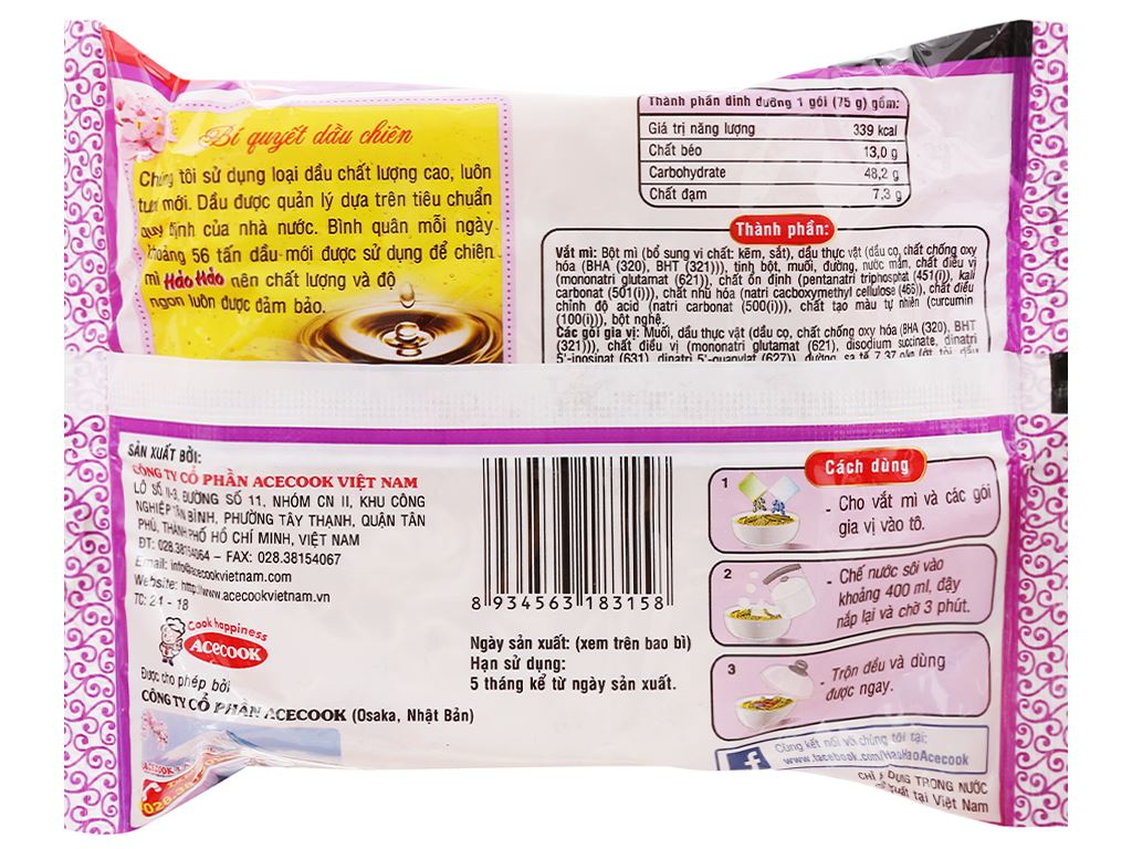 Mì Hảo Hảo tôm hành 74g