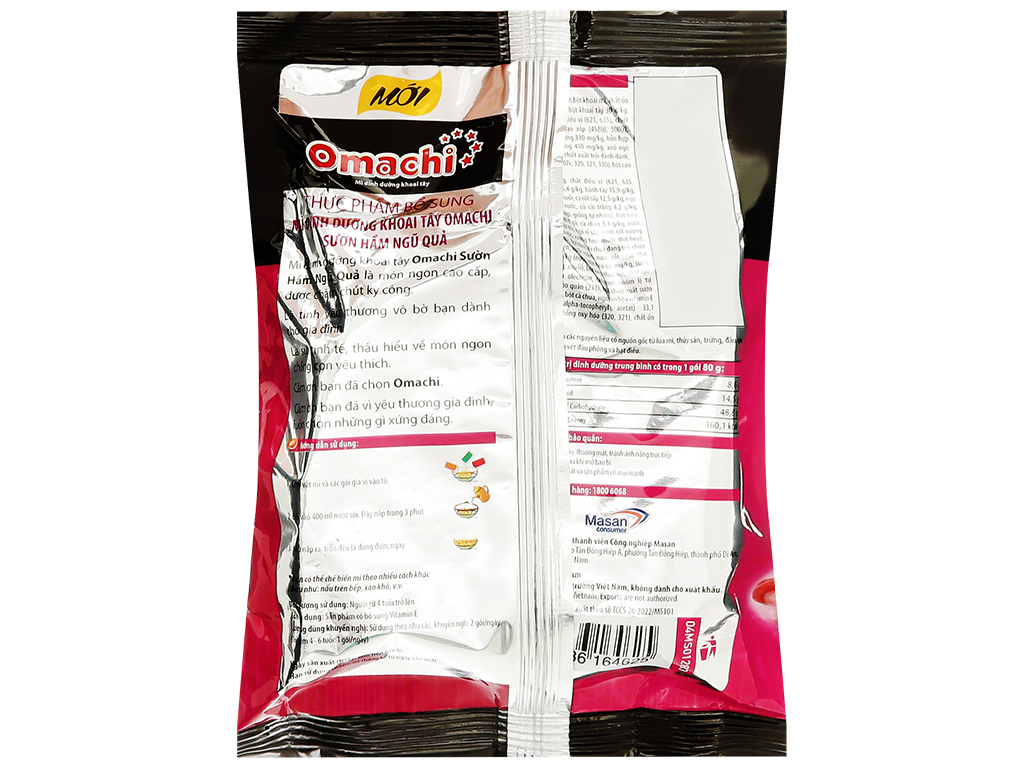 Mì gói Omachi sườn hầm ngũ quả 80g