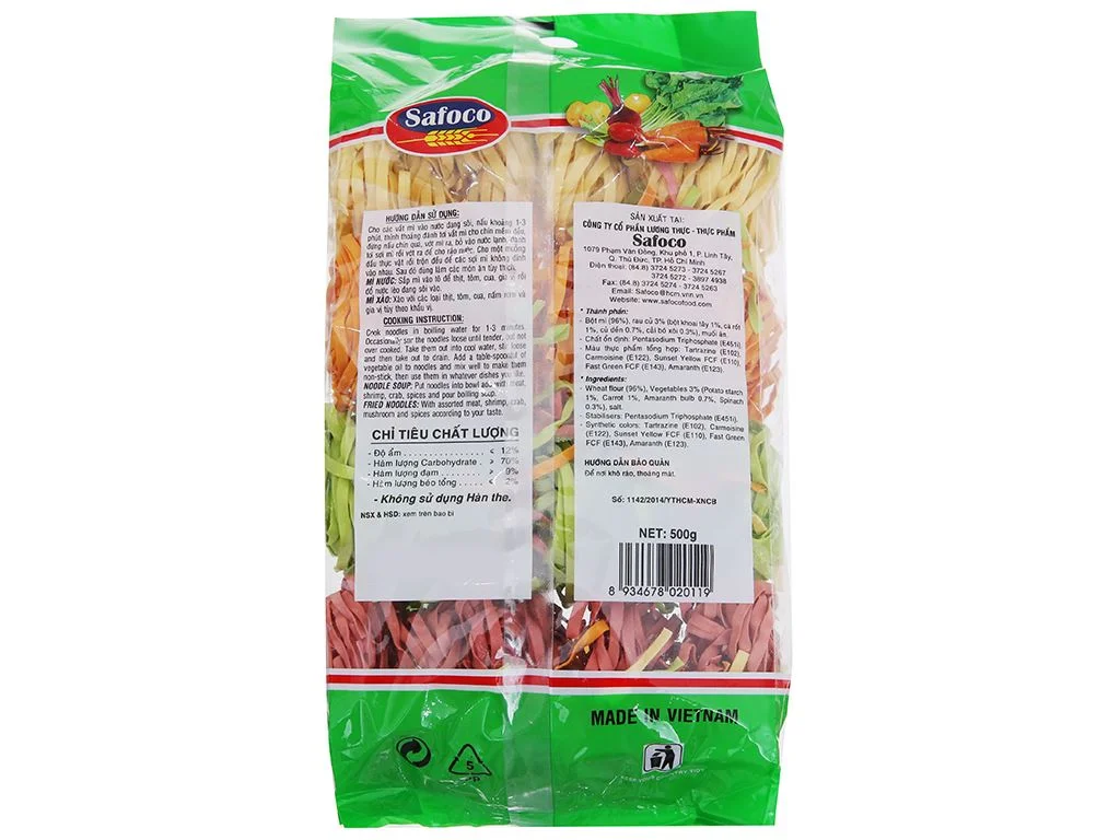 Mì rau củ đặc biệt Safoco 500g