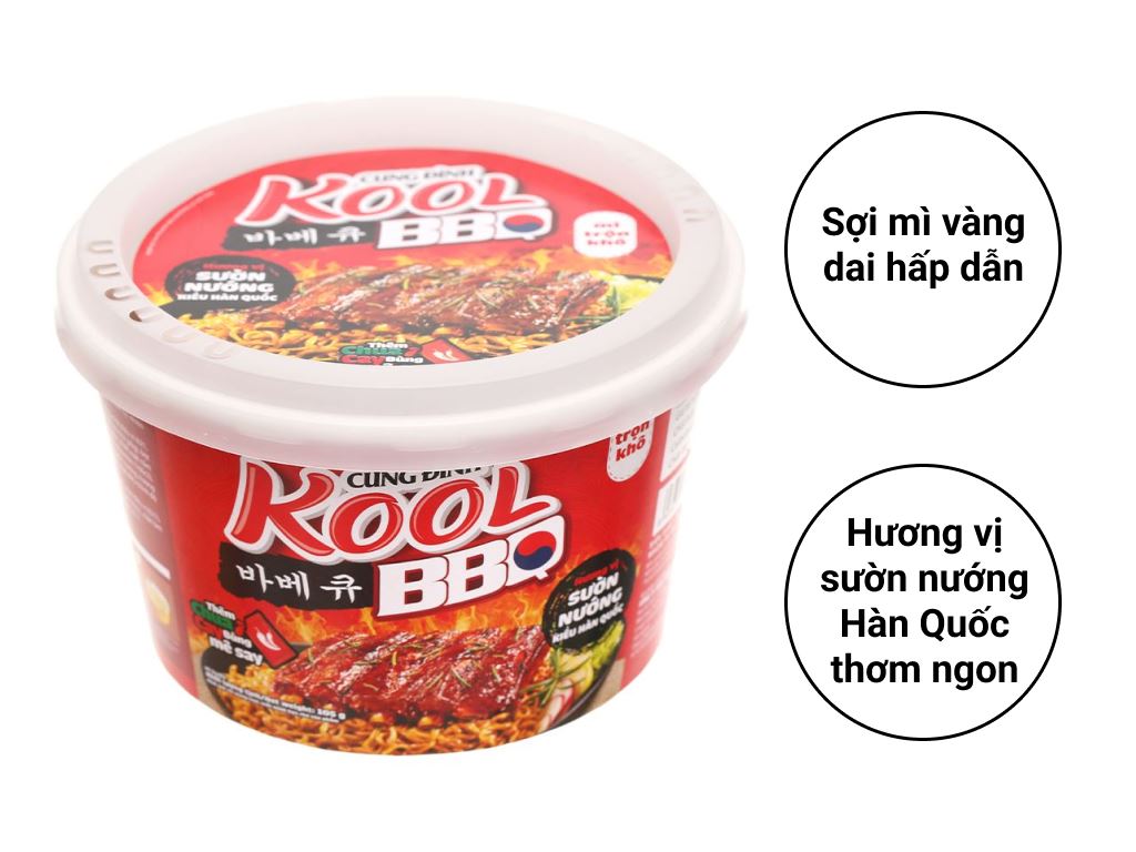 Mì trộn Cung Đình Kool vị sườn nướng tô 105g
