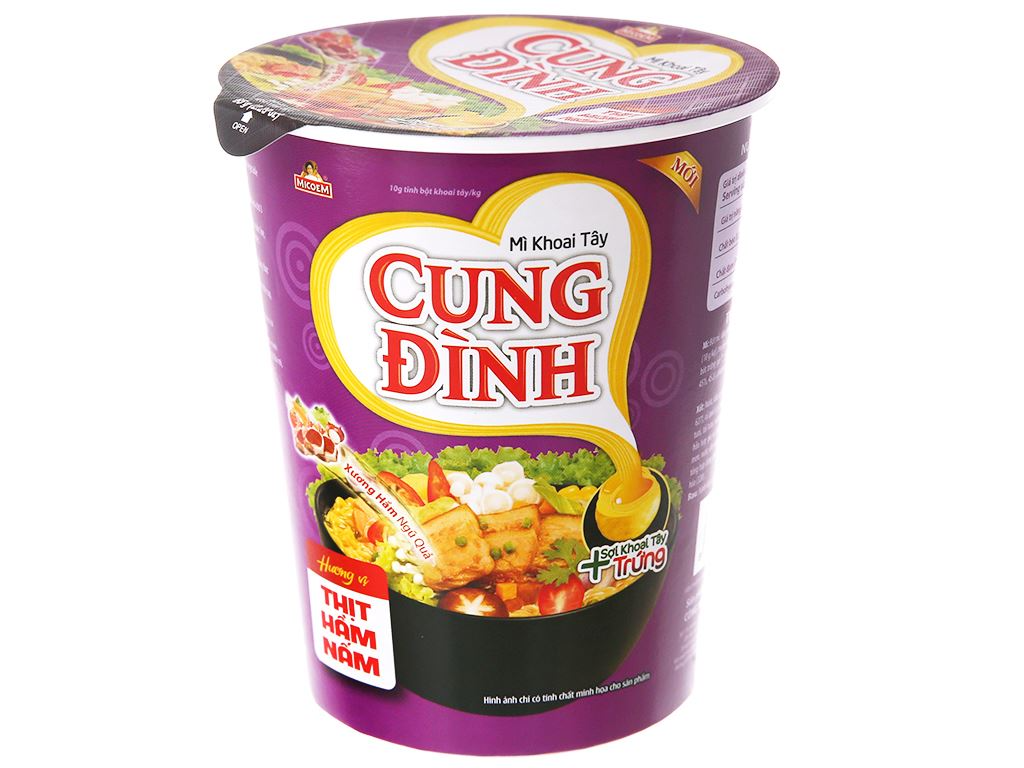 Mì ly Cung Đình thịt hầm nấm 65g