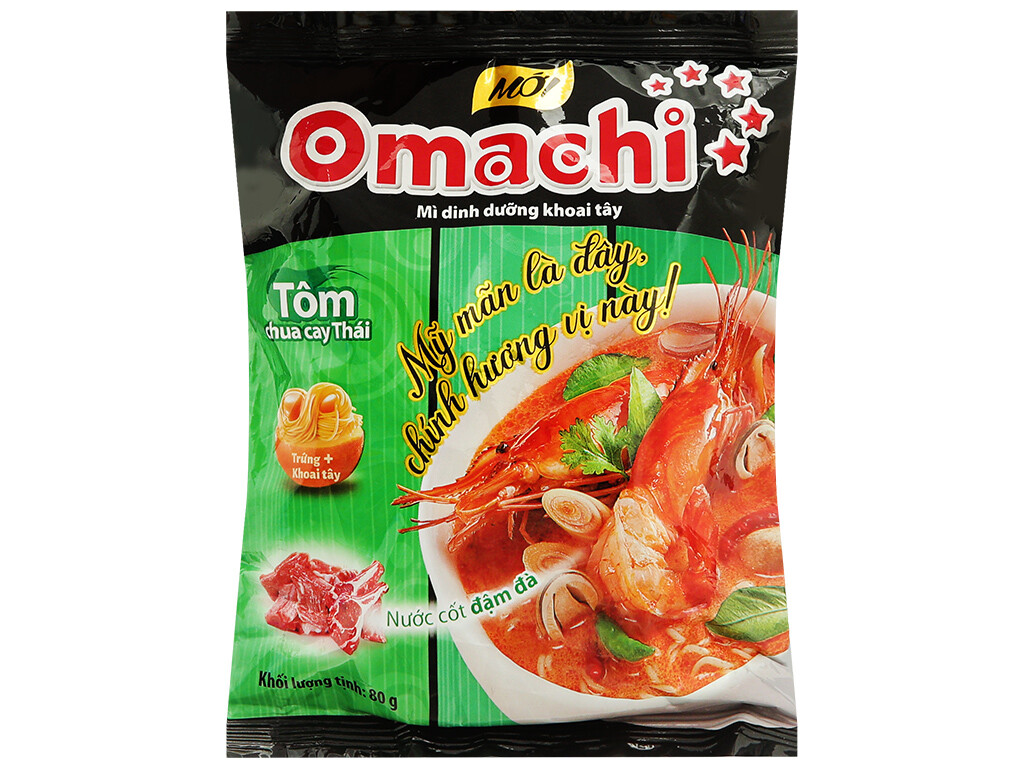 Mì Omachi tôm chua cay Thái 80g