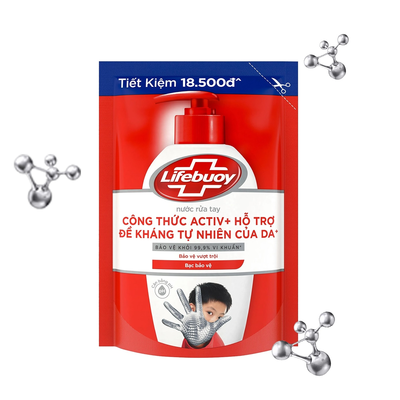 Nước rửa tay Lifebuoy túi đỏ bảo vệ vượt trội 400g (394ml)