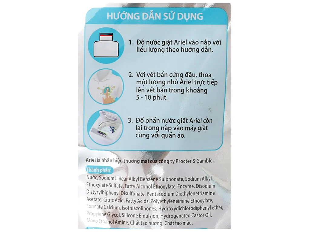 Nước giặt Ariel downy túi 1.8kg