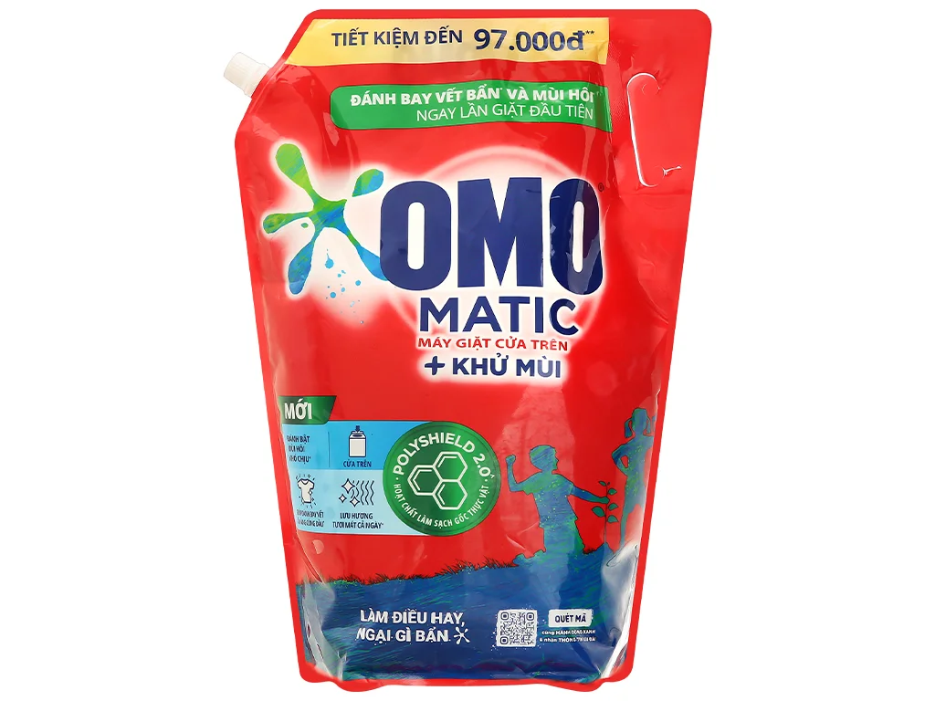 Nước giặt Omo Matic máy giặt cửa trên 3.9kg (3.7l)