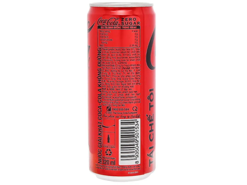 Cocacola zero lon 320ml