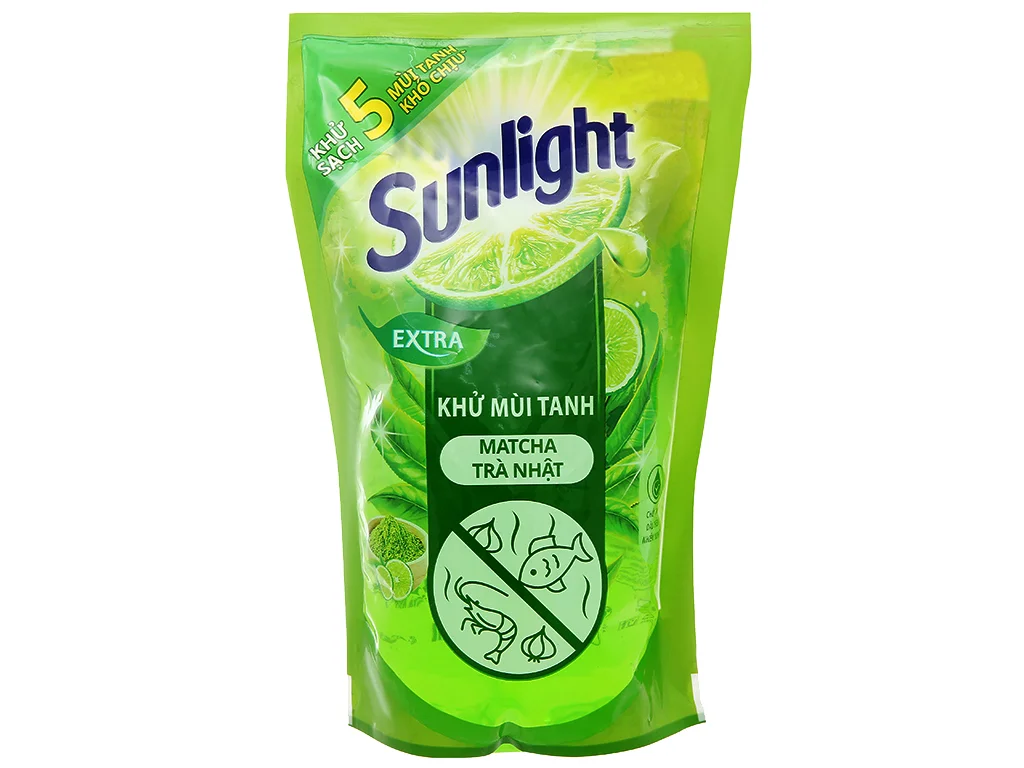 Nước rửa chén Sunlight Extra Matcha trà Nhật chai 750g