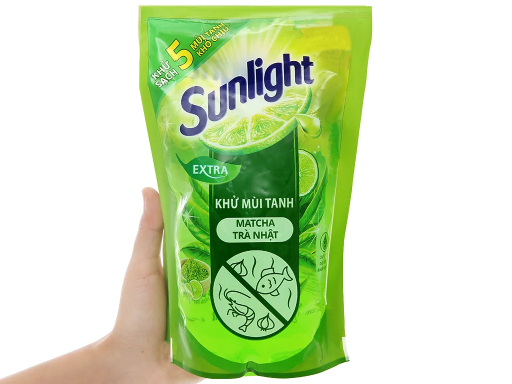 Nước rửa chén Sunlight Extra Matcha trà Nhật chai 750g