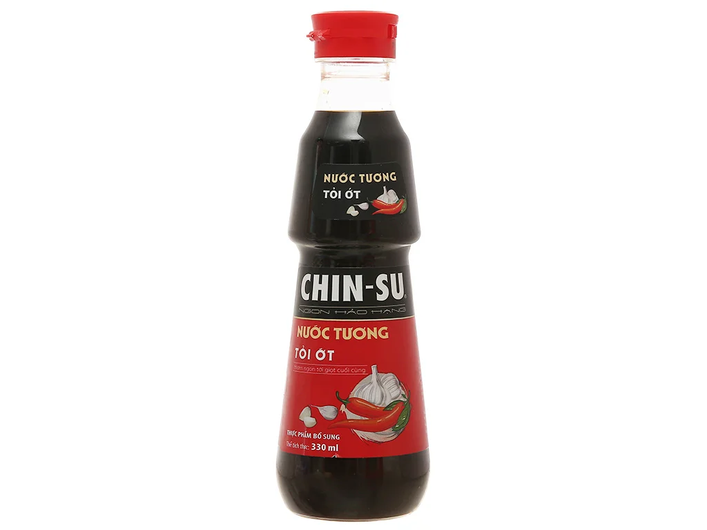 Nước tương Chin-su tỏi ớt chai 330ml
