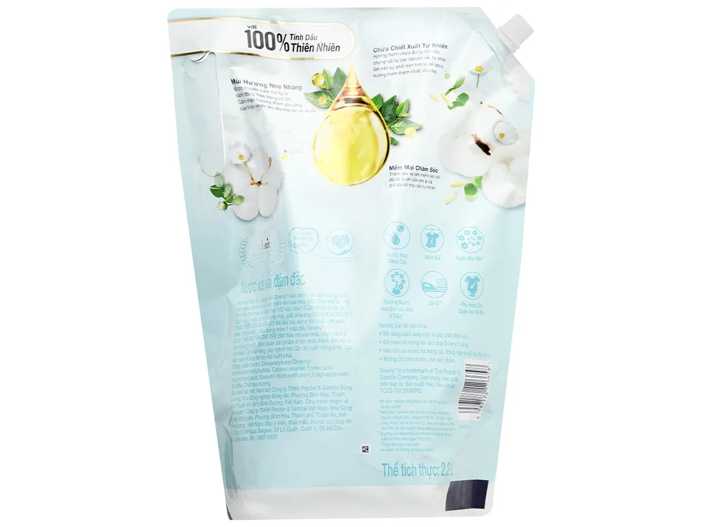 Nước xả Downy túi yêu thương thuần khiết 2.2L