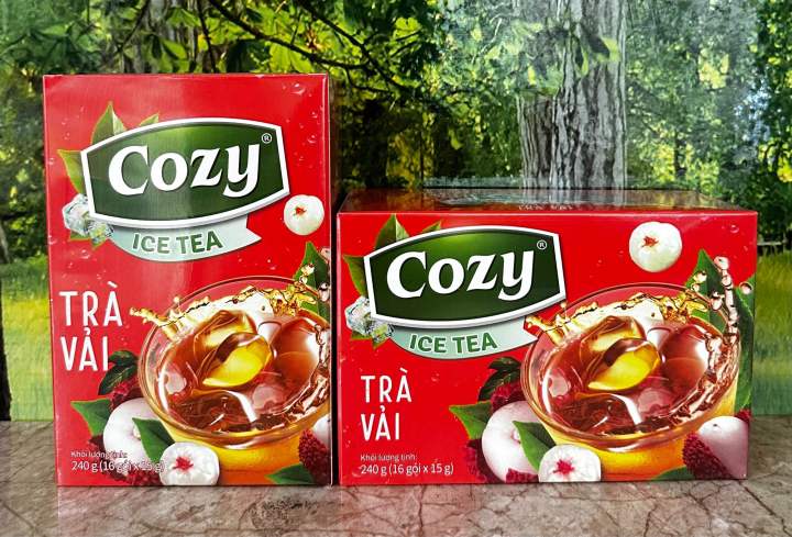 Trà vải Cozy hòa tan hộp 240g 16 gói x 15g