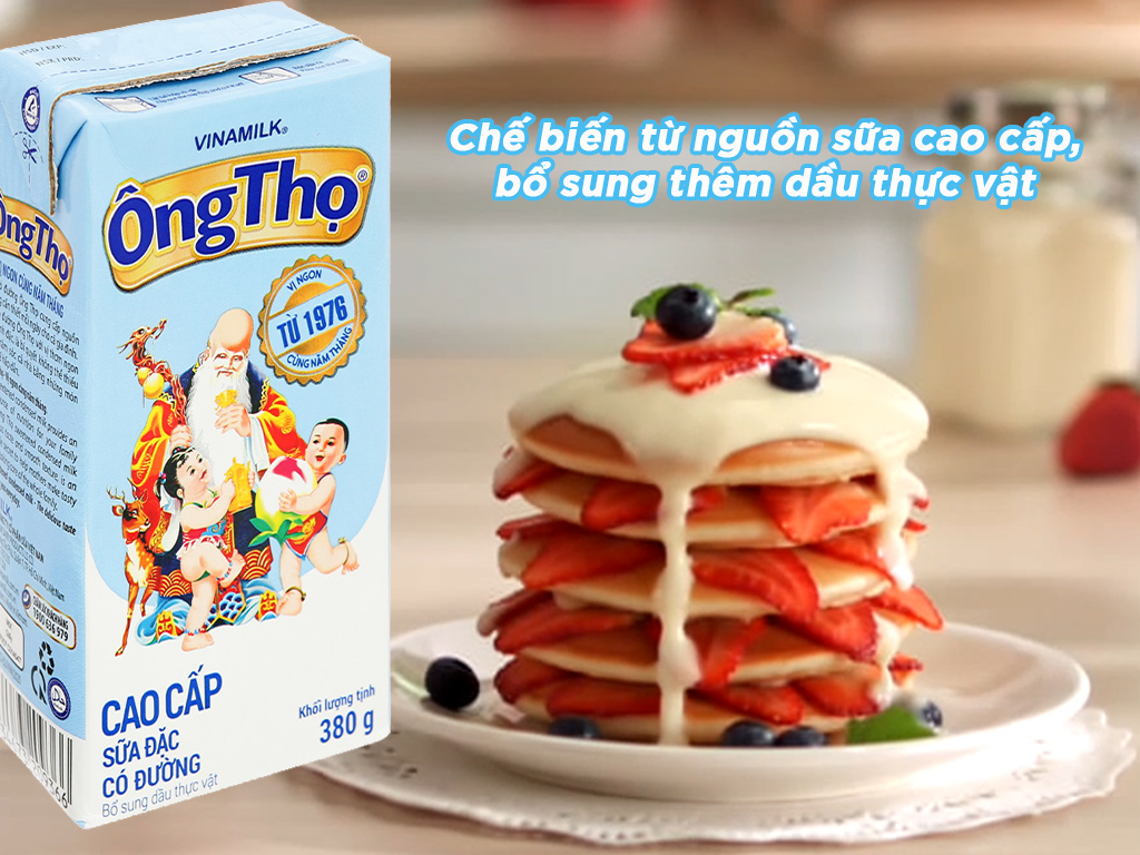 Sữa đặc có đường Ông Thọ dạng hộp giấy 380g