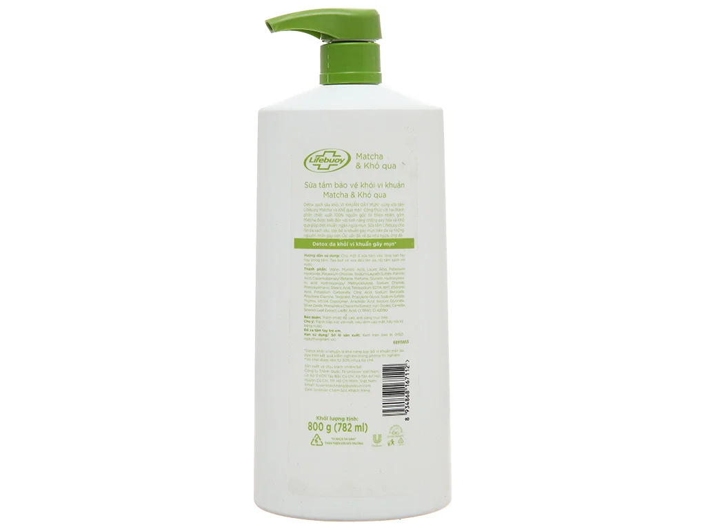 Sữa tắm Lifebuoy Matcha & khổ qua 800g (782ml)