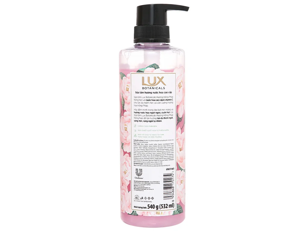 Sữa Tắm Lux Botanicals Hoa Hồng Pháp Nồng Nàn 570g