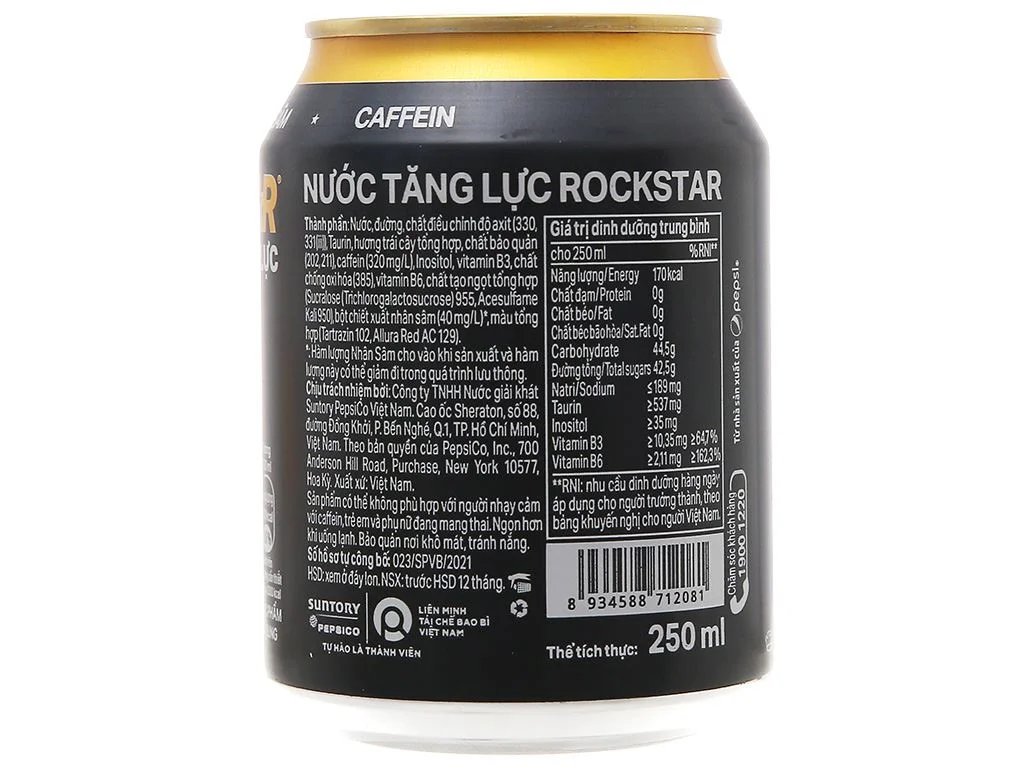 Nước tăng lực Rockstar lon 250ml