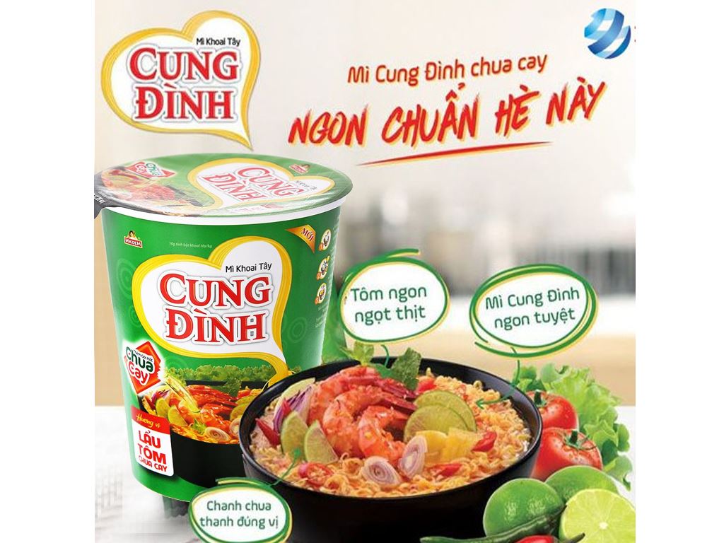 Mì ly Cung Đình tôm chua cay 71g