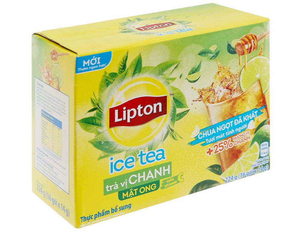 Trà Lipton vị chanh mật ong 224g (16 gói x 14g)