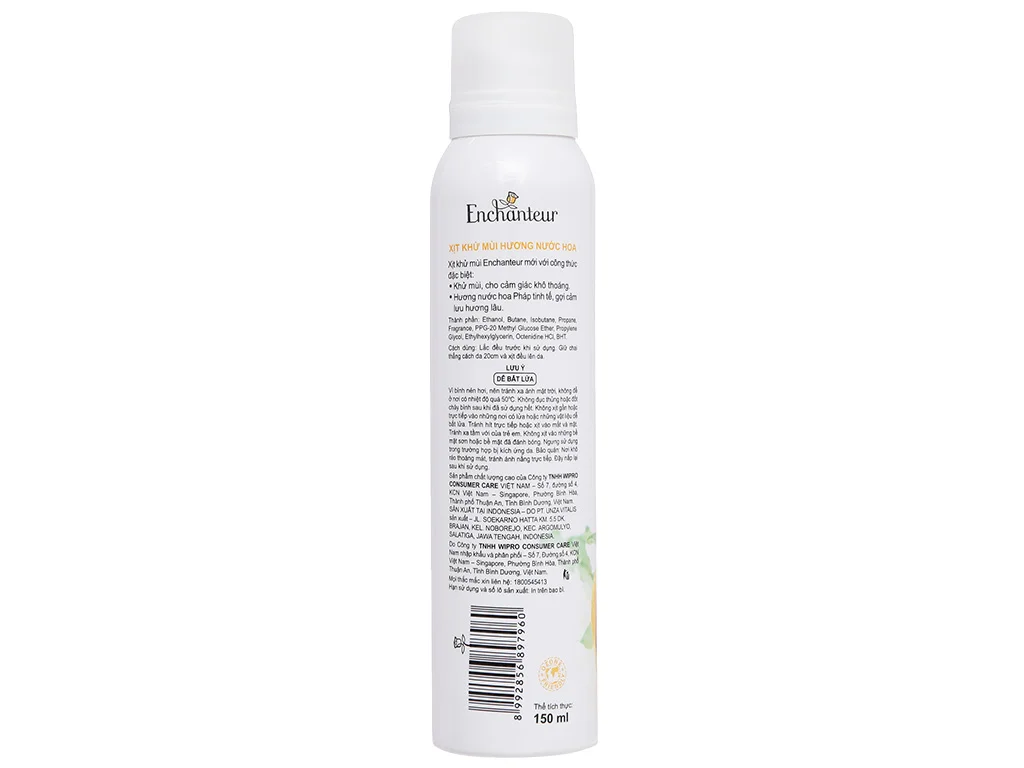 Xịt khử mùi Enchanteur charming 24h 150ml