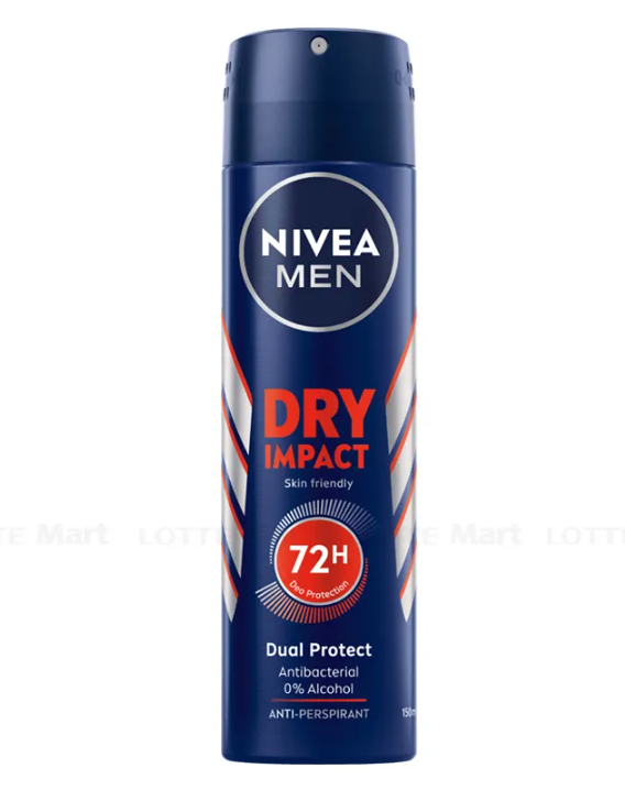 Xịt ngăn mùi Nivea Men dry impact 72h khô thoáng vướt trội 150ml
