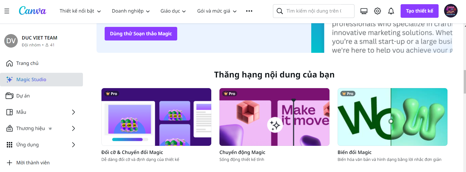 Nâng cấp Canva ( Chính chủ )