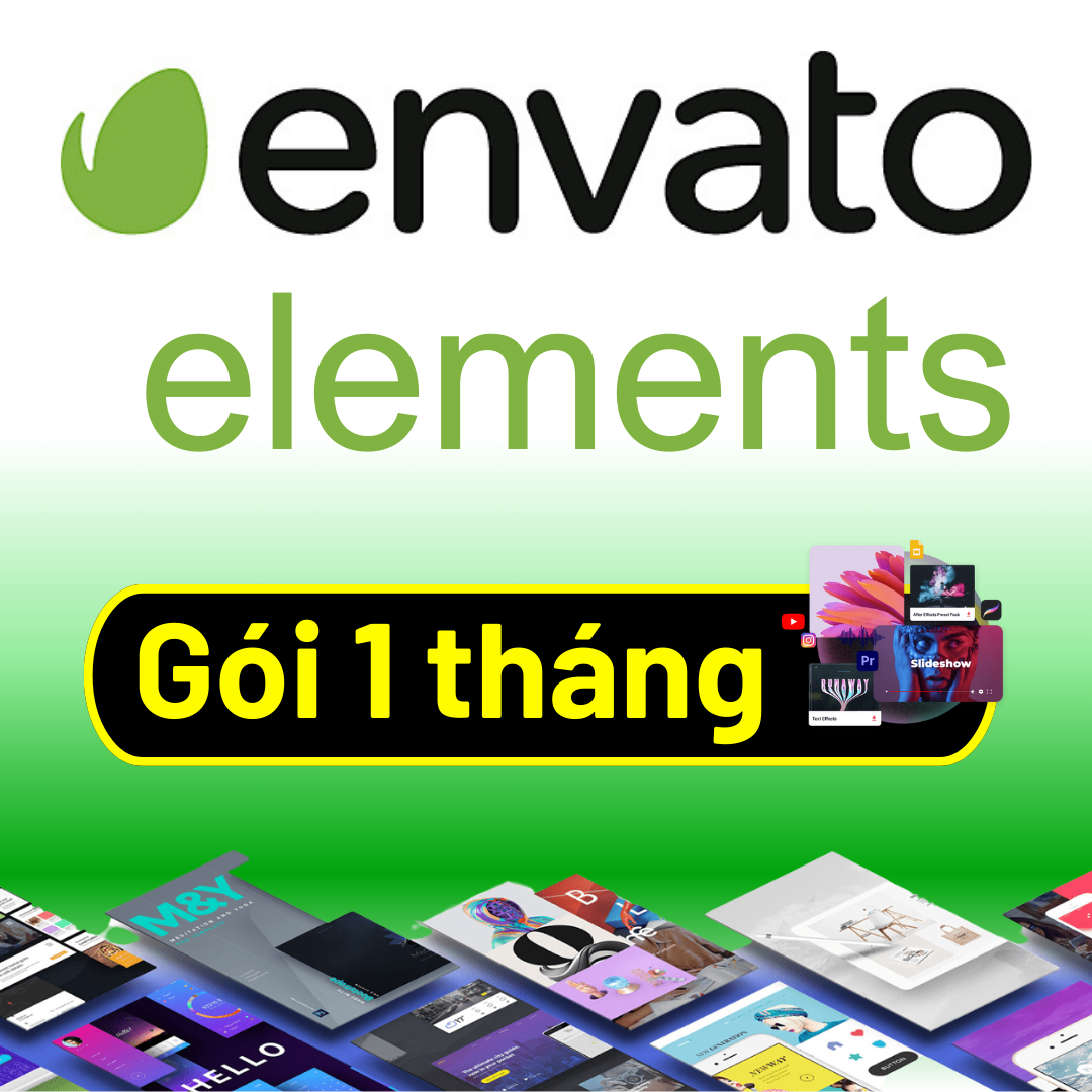 Tài khoản Envato Elements 1 tháng