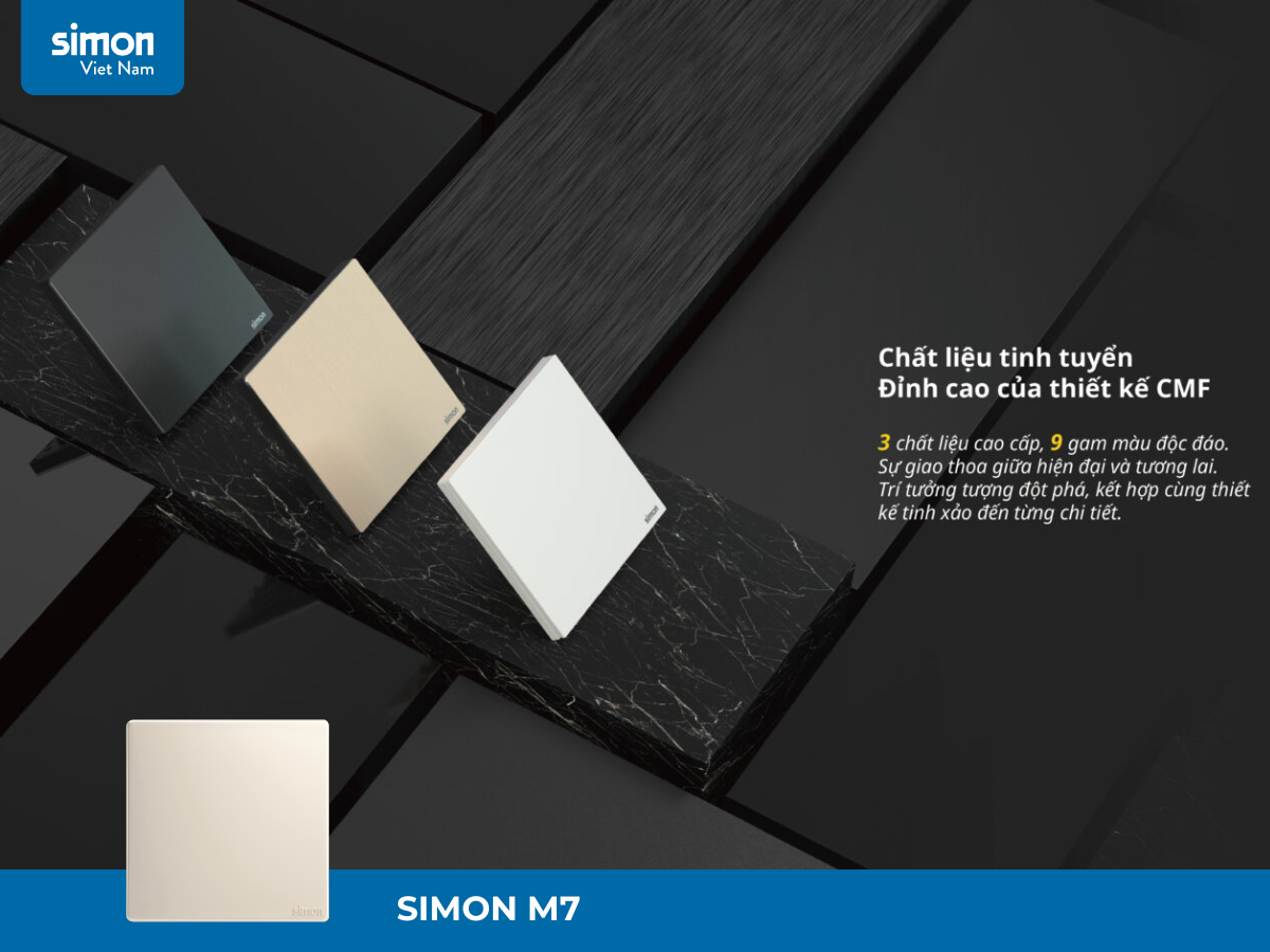 Bảng giá công tắc ổ cắm, thiết bị điện Simon M7 từ 05.05.2025